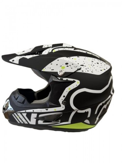 Casca Cross-Enduro negru/alb,marime L(59-60 cm)