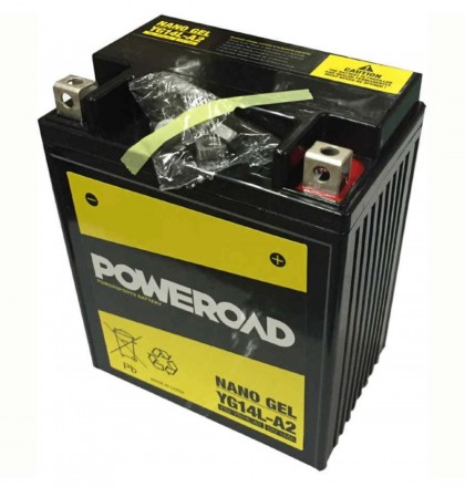 Baterie moto Poweroad Nano Gel 12V14Ah YG14L-A2(YB14L-A2)
