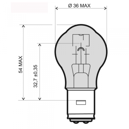 Bec para 12V-35W/35W/RMS 0315